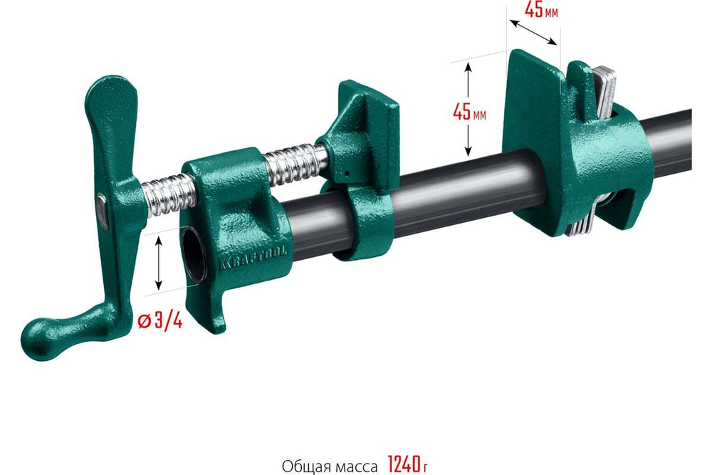 KRAFTOOL  Струбцина  P-34 3/4, трубная 32302-1