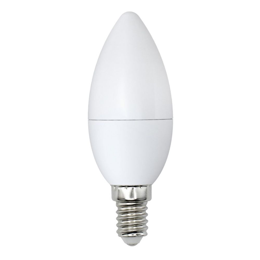 LED-C37-9W-WW-E14-FR-NR Лампа светодиодная. Форма свеча. матовая. Серия Norma. Теплый белый свет 3000K. Картон. ТМ Volpe