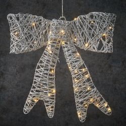 Подвесной бант серебро теплый белый свет 80 LED Luca Lighting