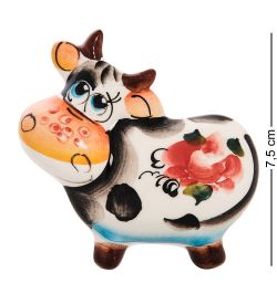 ГЛ- 664 Магнит «Корова» цв. (Гжельский фарфор)