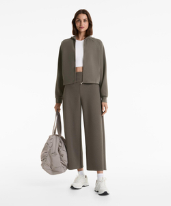 Oysho Толстовка с капюшоном в рубчик, угольный