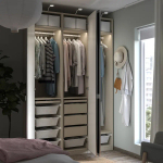 Гардеробная комбинация - PAX / ÅHEIM/ АHEIM IKEA/ПАКС/  АХЕЙМ ИКЕА,  237х150 см, под беленый дуб