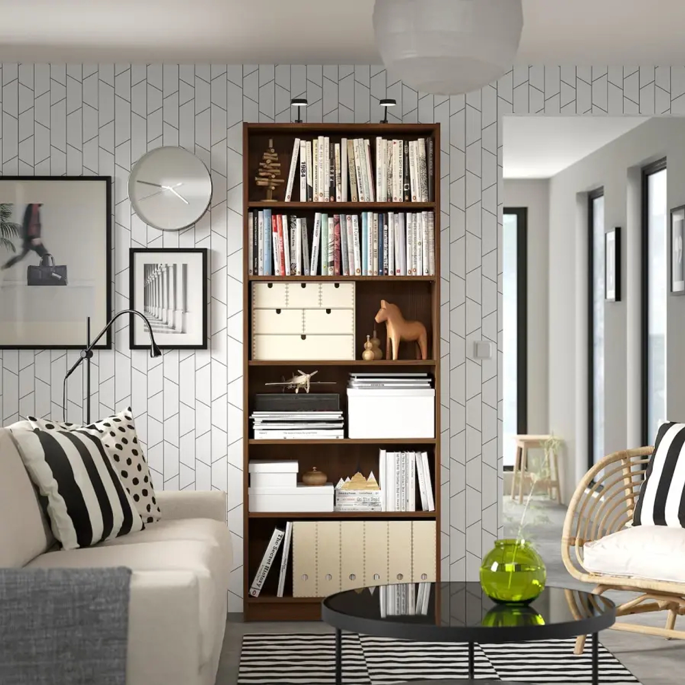 Стеллаж - IKEA BILLY, 80х28х202 см, коричневый, БИЛЛИ ИКЕА