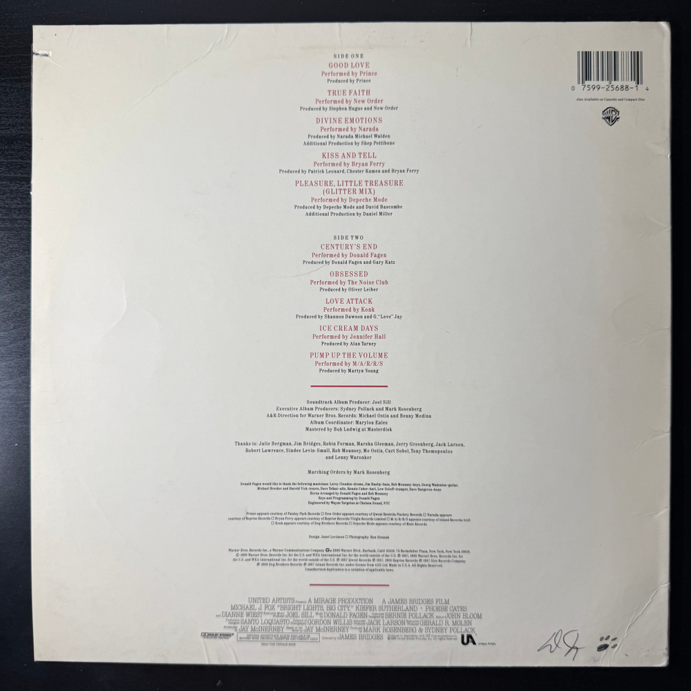 Виниловая пластинка Bright Lights, Big City - Original Motion Picture Soundtrack LP