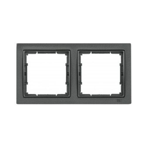 IEK BOLERO Рамка 2местн. РУ-2-БА квадрат. антрацит EМB22-K95-Q1