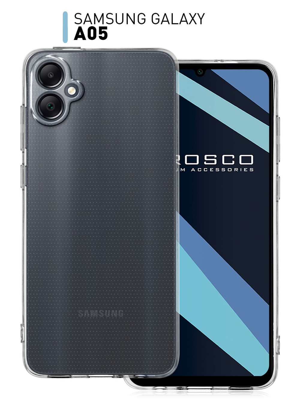 Чехол ROSCO для Samsung Galaxy A05 (арт.SS-A05-TPU-01-TRANSPARENT )
