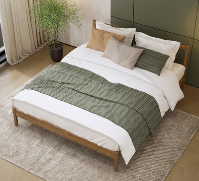 Двуспальная кровать, УСКАР (ФЬЕЛЬСЕ), 140х200 см, коричневый