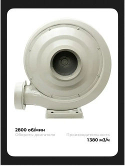 Центробежный радиальный вентилятор / Вытяжной двигатель "Улитка" 1100W