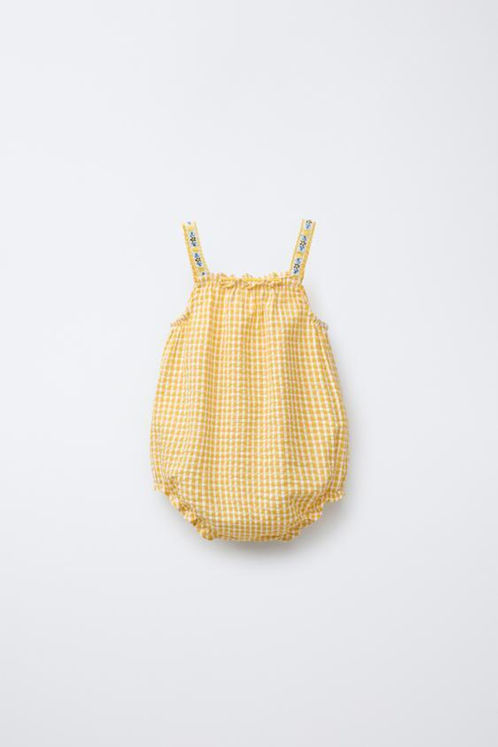 ZARA КОМБИНЕЗОН В КЛЕТКУ ВИШИ, ЖЕЛТЫЙ