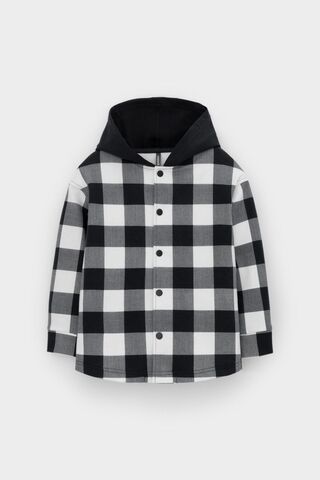 рубашка  для мальчика  КР 302681-1/черный,клетка виши