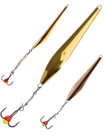 Блесна вертикальная зимняя Lucky John Double Blade (цепочка, тройник), 55мм