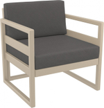 Комплект пластиковой мебели Siesta Contract Mykonos XL, бежевый, темно-серый