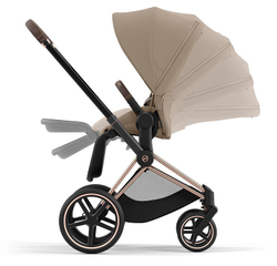 Коляска 3 в 1 Cybex Priam IV Rosegold complete и автокресло Aton S2 i-Size Lava Grey Cozy Beige