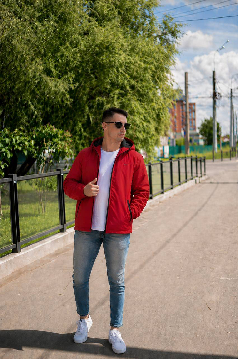 Ветровка мужская "HN-18" красный