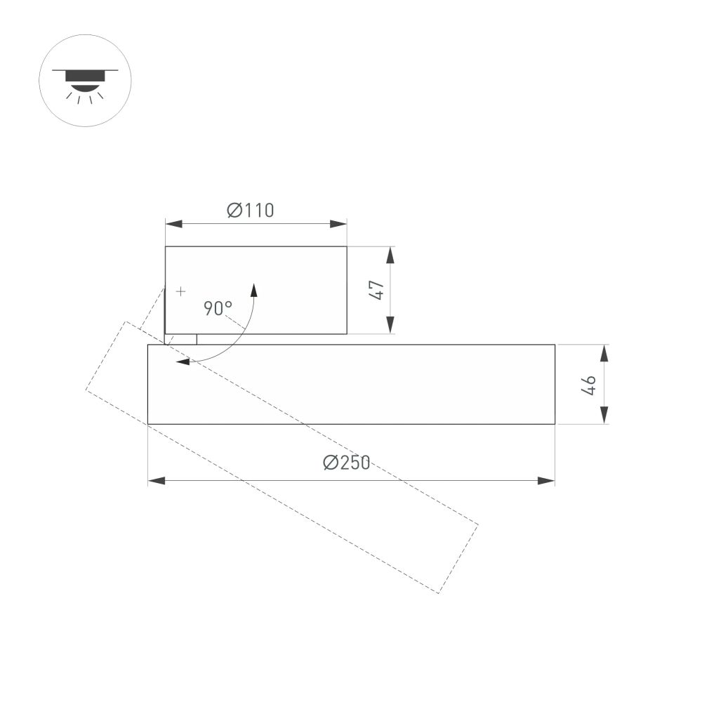 Светильник SP-RONDO-FLAP-R250-30W Day4000 (BK, 110 deg) (Arlight, IP40 Металл, 3 года) 028171