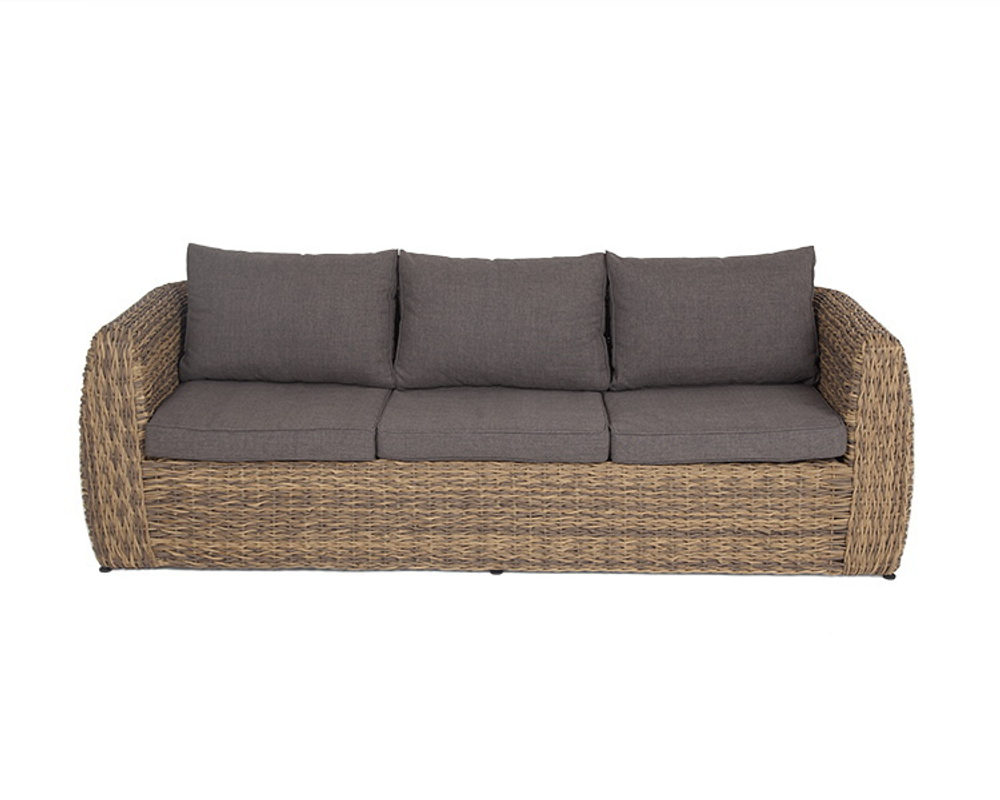 "Кальяри" диван из искусственного ротанга (гиацинт) трехместный, цвет соломенный