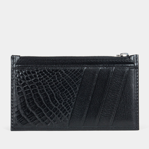 Кардхолдер-кошелек кожаный Franc черного цвета