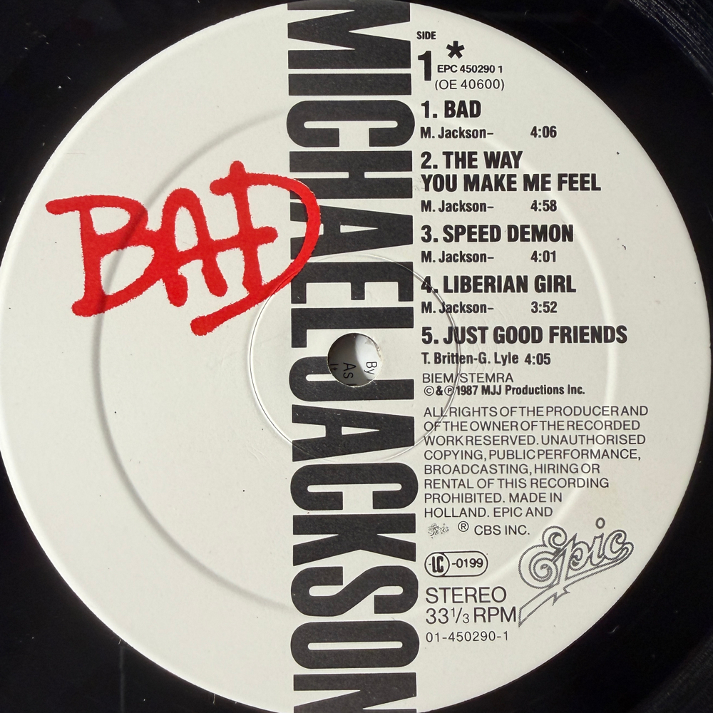 Michael Jackson - Bad (Голландия 1987г.)