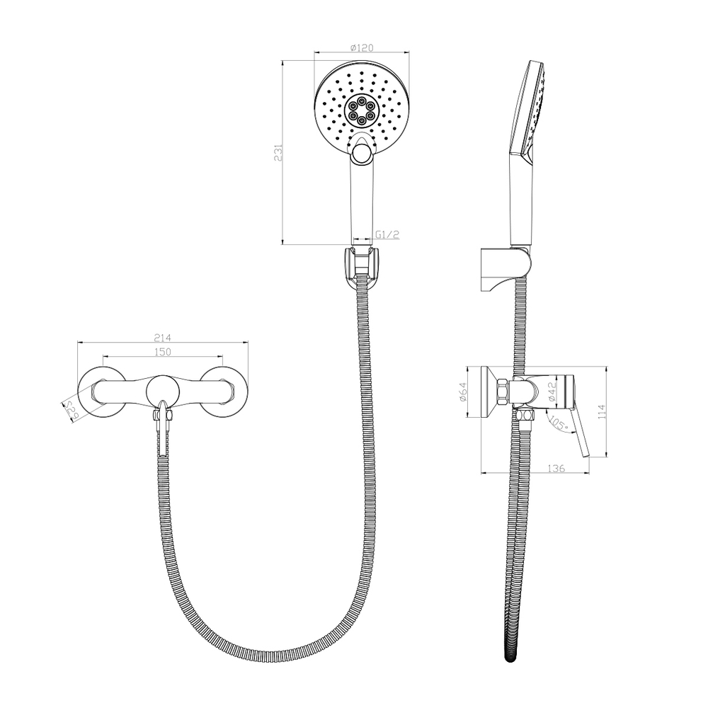 Смеситель Lemark Minima LM3803C для душа