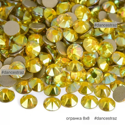 Стразы клеевые, Citrine AB 8*8, P42, SS20, 1440, (F2)