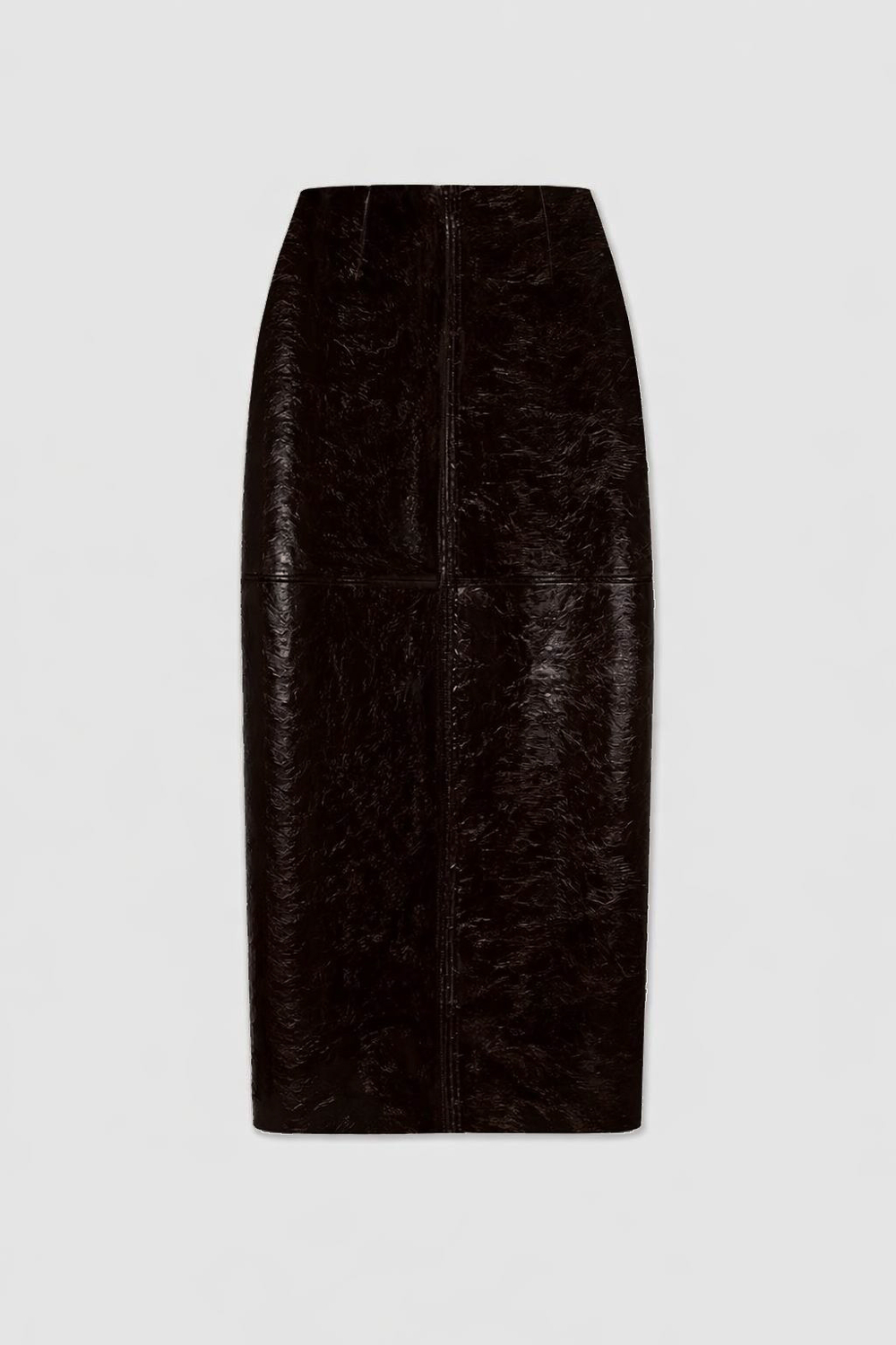 Кожаная юбка шоколадного цвета