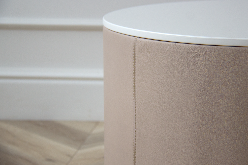 Столик Sun L, D 66 см высота 35 см (белый, бежевый)