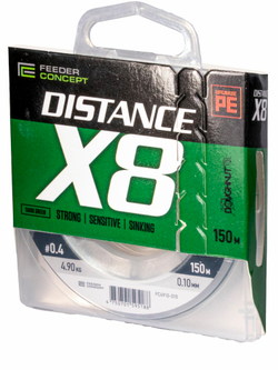 Леска плетёная Feeder Concept DISTANCE X8 150 м, 0.10 мм