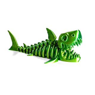 Веселая Акула-скелетон, гибкая шарнирная игрушка-антистресс, желто-зеленая