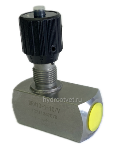 DRV10-1-10/V - Дроссель трубного монтажа c рукояткой, G3/8, обратный клапан - есть