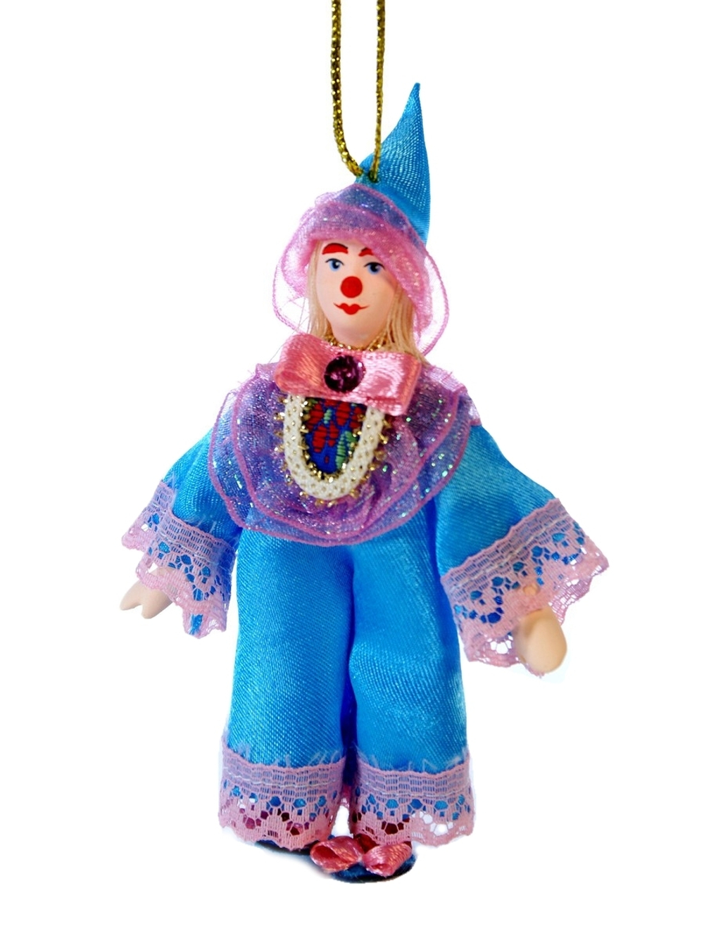 Кукла-подвеска сувенирная Клоун в панамке.