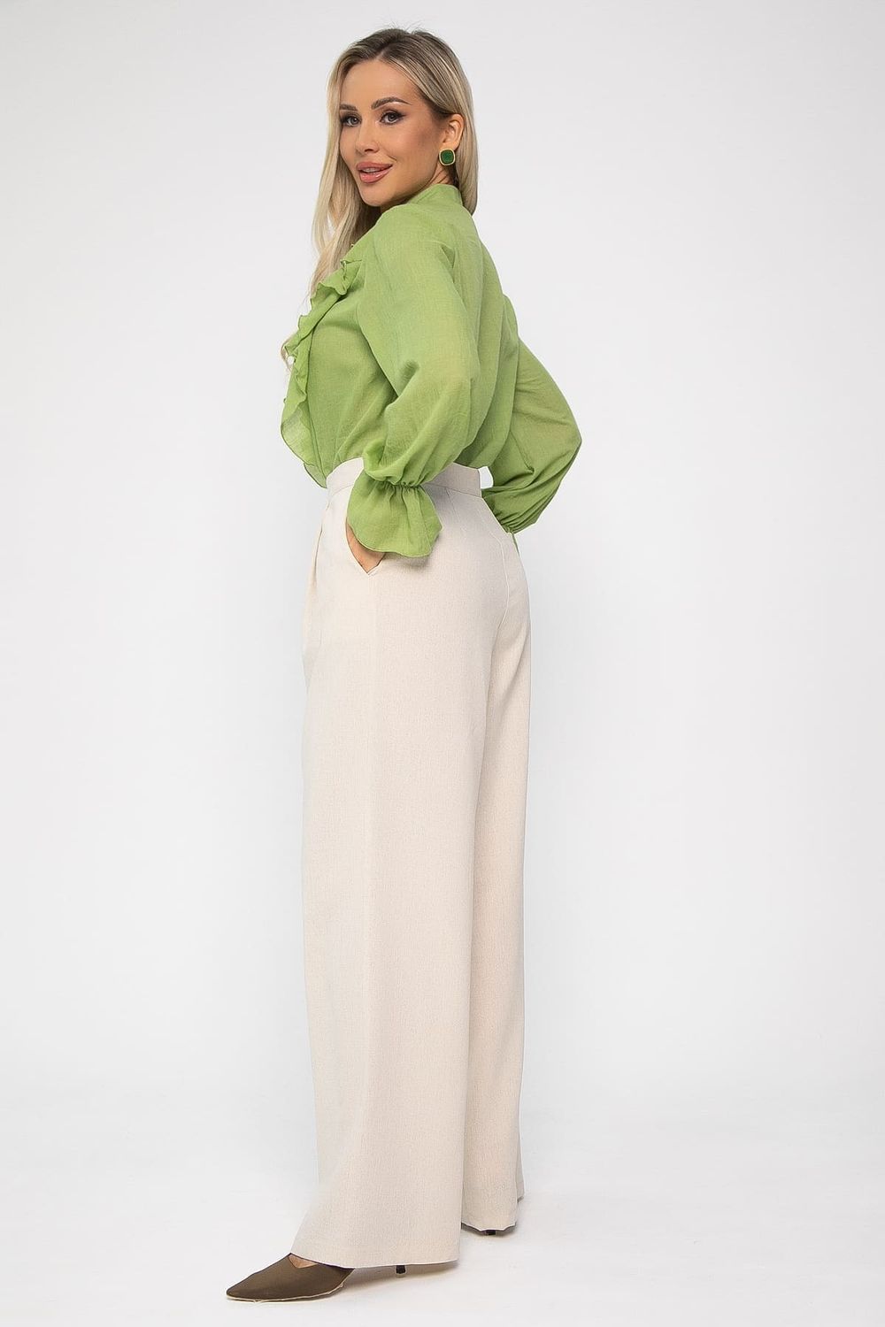 Брюки льняные Мэрлин (бежевые) Б13682-7М LT Collection