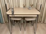 Раскладной кухонный стол с утолщенной столешницей Large beige