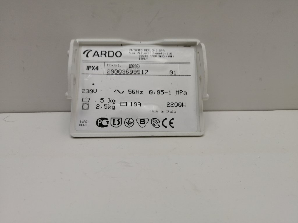 WD1000X кт110 Крышка сливного фильтра для стиральной машины Ardo 20003609917 б/у
