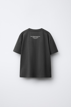 ZARA ФУТБОЛКА С НАДПИСЬЮ, АНТРАЦИТОВО-СЕРЫЙ