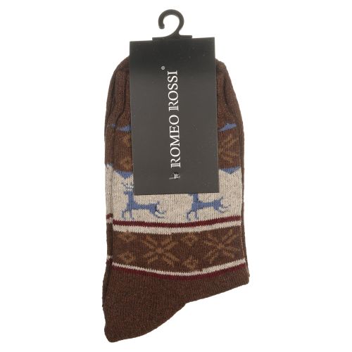 Мужские носки коричневые ROMEO ROSSI с шерстью 8044-15