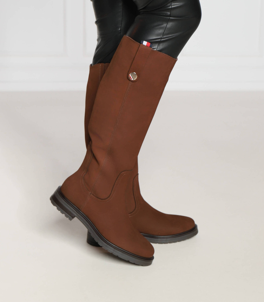 Кожаные офицерские сапоги Tommy Hilfiger - коричневый(FW0FW07049)