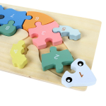 Развивающая игрушка деревянная Пазл-вкладыш по номерам Ящерица, C-41805