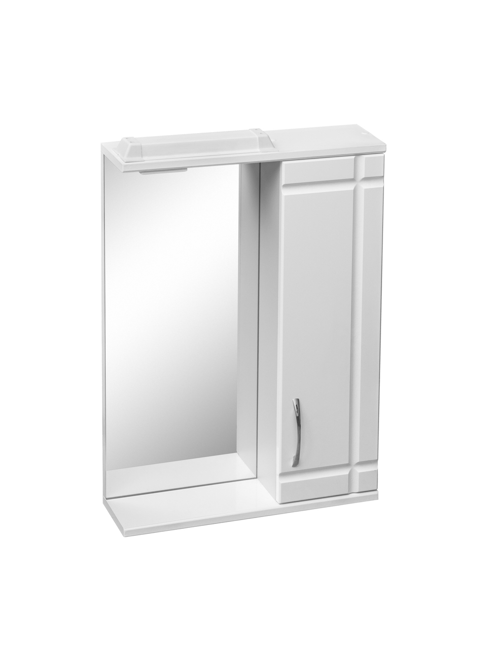 Шкаф зеркальный Монако 500 с подсветкой, белый, арт. 00353