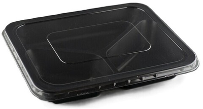 Ланч-Бокс КД-401, дно+крышка 227*177*36 мм. ЧЕРНЫЙ (100/400 шт.)