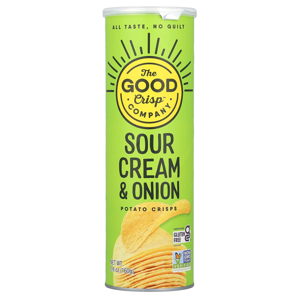 The Good Crisp Company, Картофельные чипсы, сметана и лук, 160 г (5,6 унции)