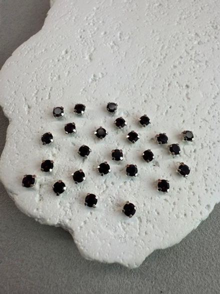 Шатоны 4 мм, Фиолетовый в серебре, 25 шт