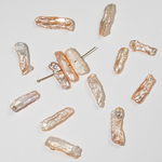 Жемчуг культивированный Бива, розово-персиковый, с боковым центральным отверстием, 18-30*6-9мм