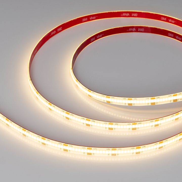 Светодиодная лента герметичная Arlight 23W/m 640LED/m CSPSMD от теплого дневного до холодного 5М COB-SE-X640-10mm 24V 041392