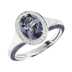 Кольцо со Шпинелью и Бриллиантами, Эмаль, R0143-02/4