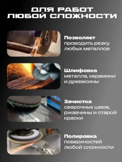 Болгарка 125 с регулировкой оборотов, электрическая, ушм 125 болгарка, шлифовальная машинка/ полировальная