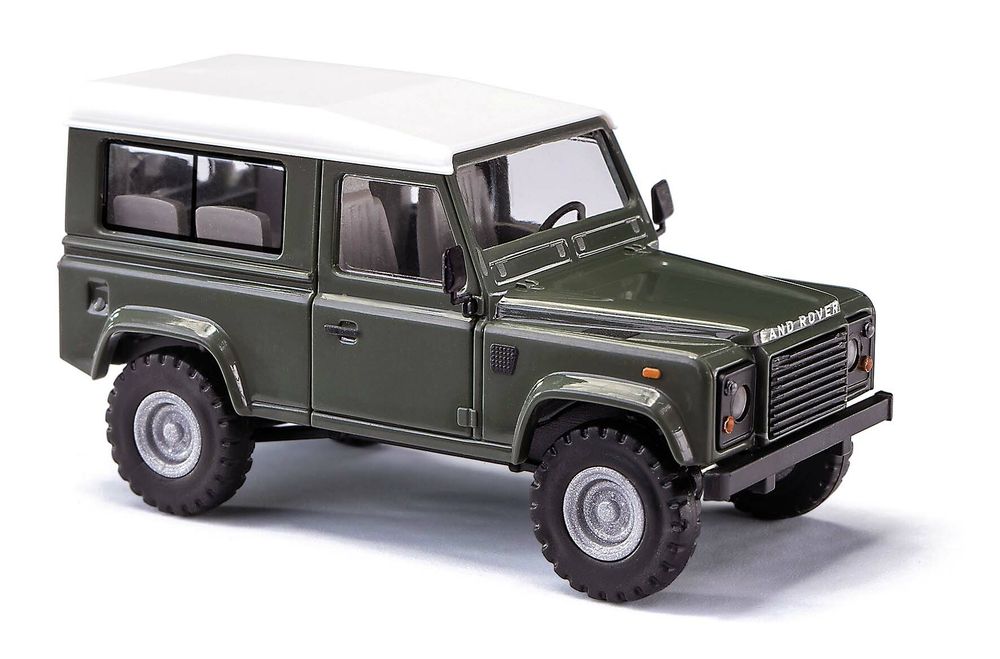 Автомобиль Land Rover Defender 90, короткий, зеленый (H0, 1:87)