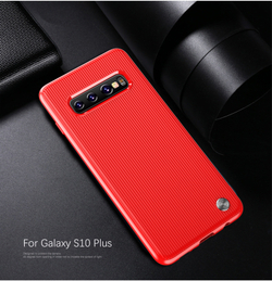 Чехол для Samsung Galaxy S10 Plus цвет Red (красный), серия Bevel от Caseport