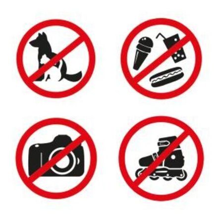 Наклейки запрещающие знаки «Набор наклеек 4 шт. мини- d 9 см» 200х200 мм REXANT