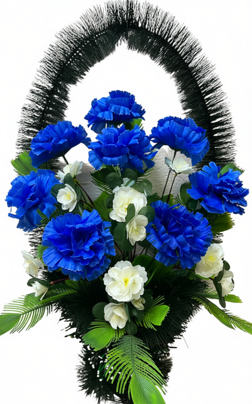 Траурная корзина из искусственных цветов "Малая №01"