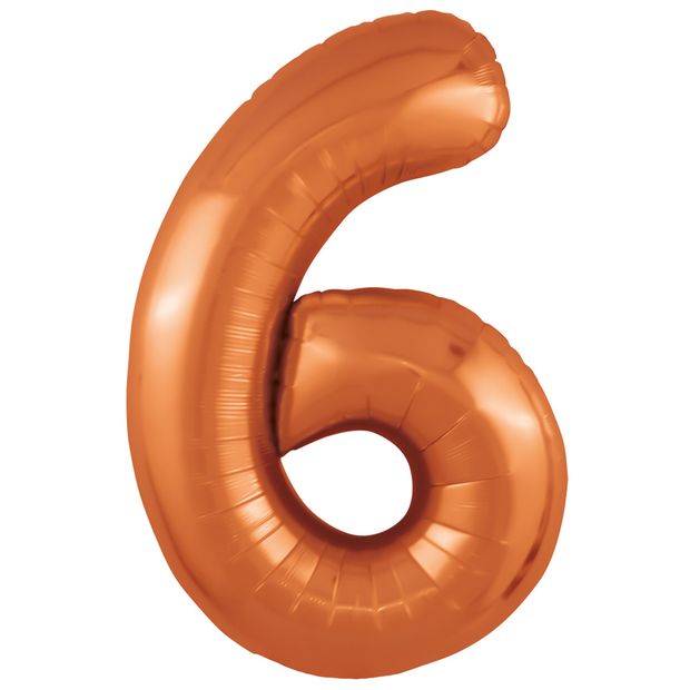 Agura Шар 40'' / 102 см "Цифра 6" Slim Папайя (БГ-60)